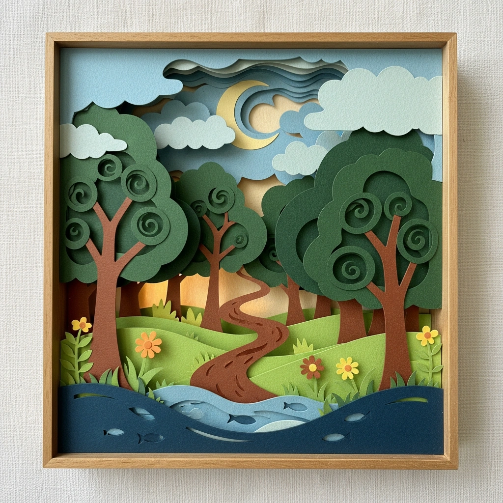 Layered paper cutting