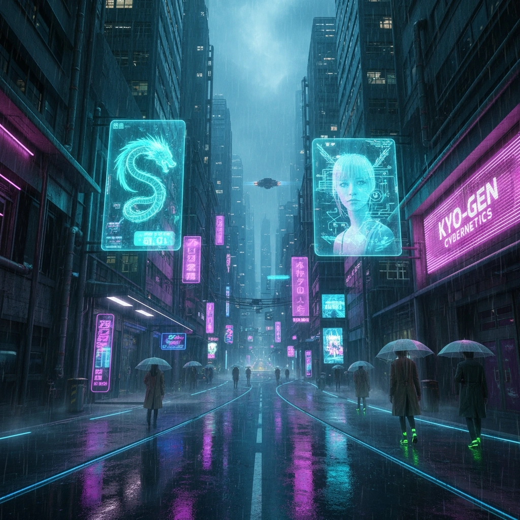 Futuristic cyberpunk look