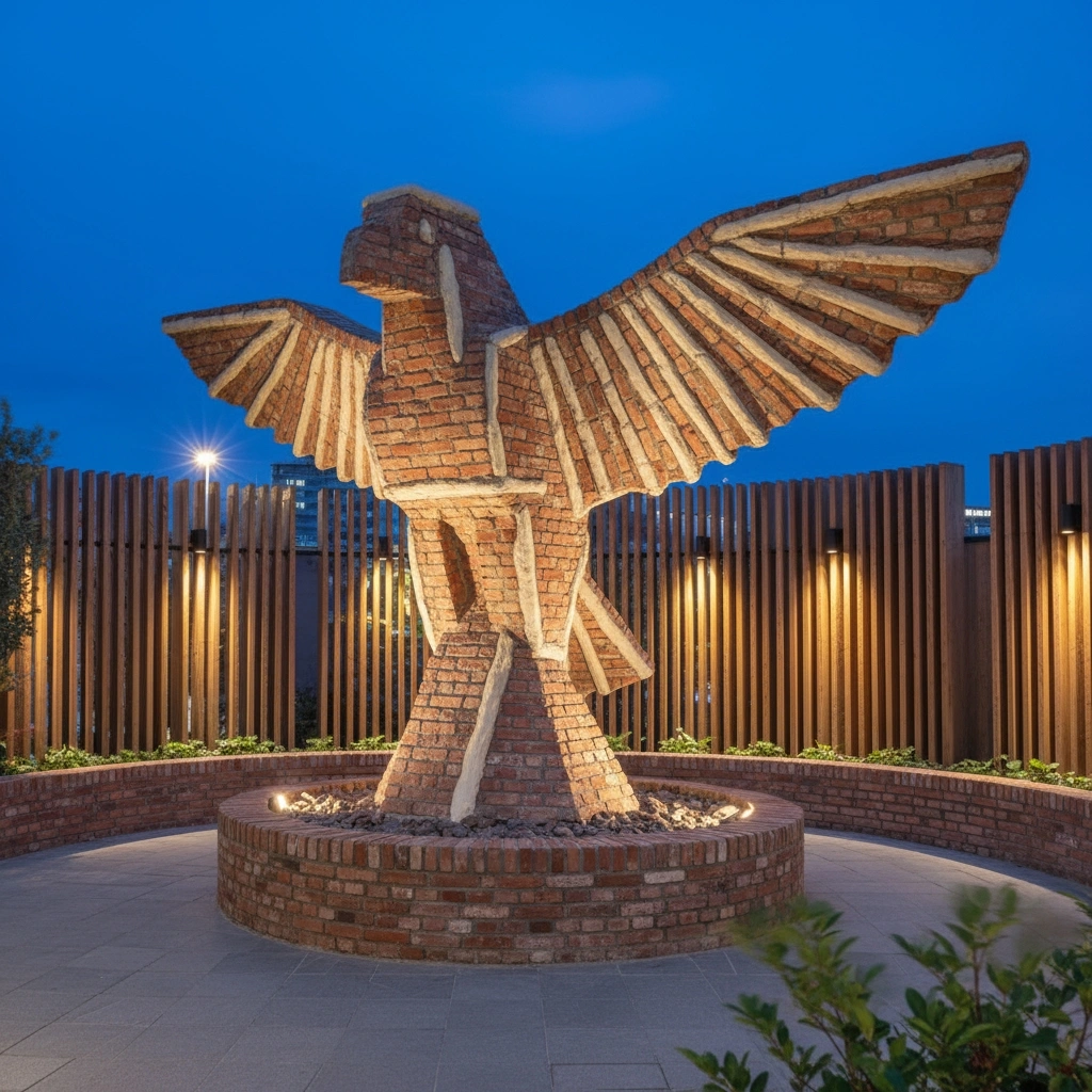 Brick crafted statue