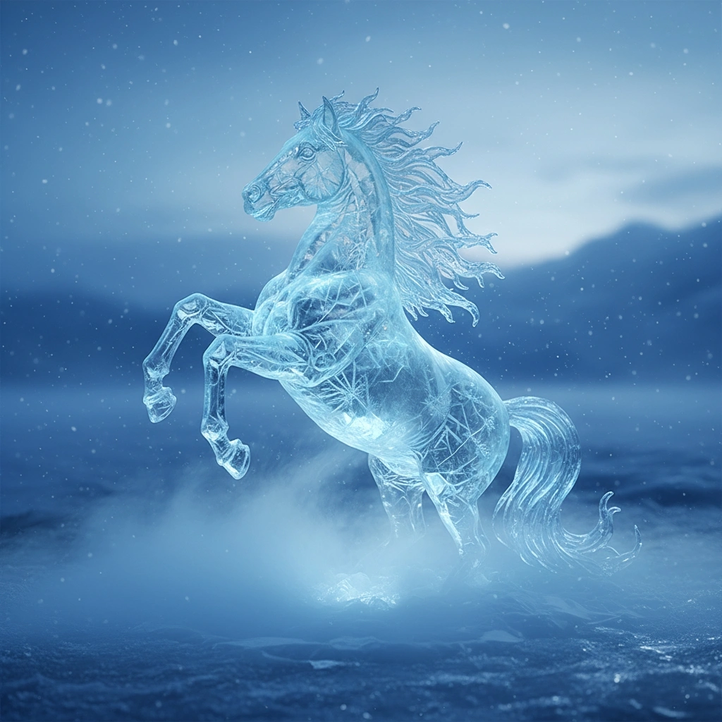 Frozen ice sculpture