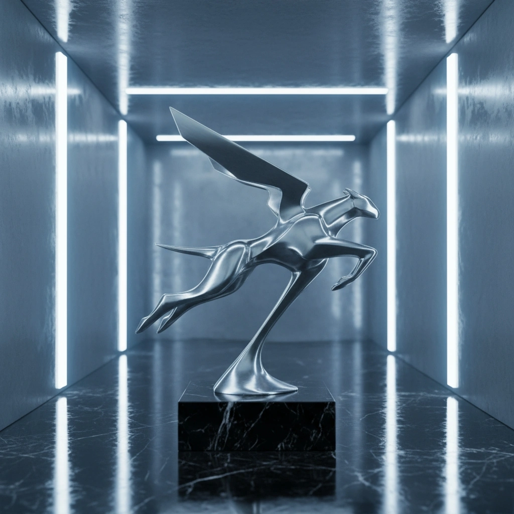 Silver crafted statue