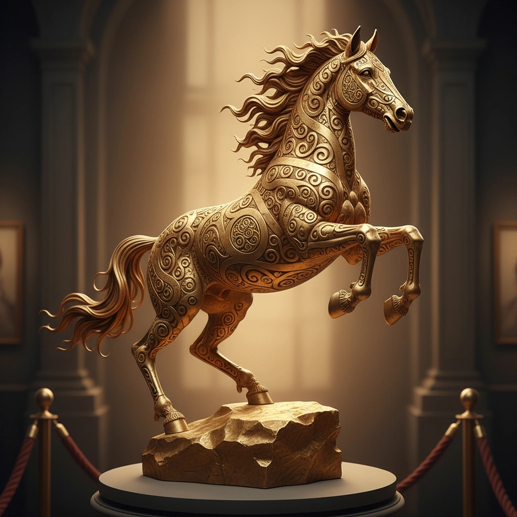 Golden crafted statue