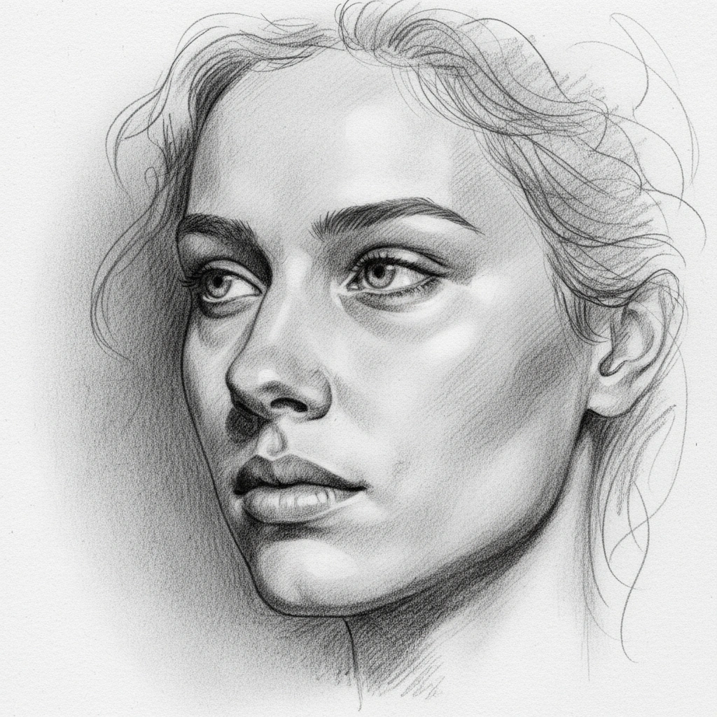 Pencil sketch drawing