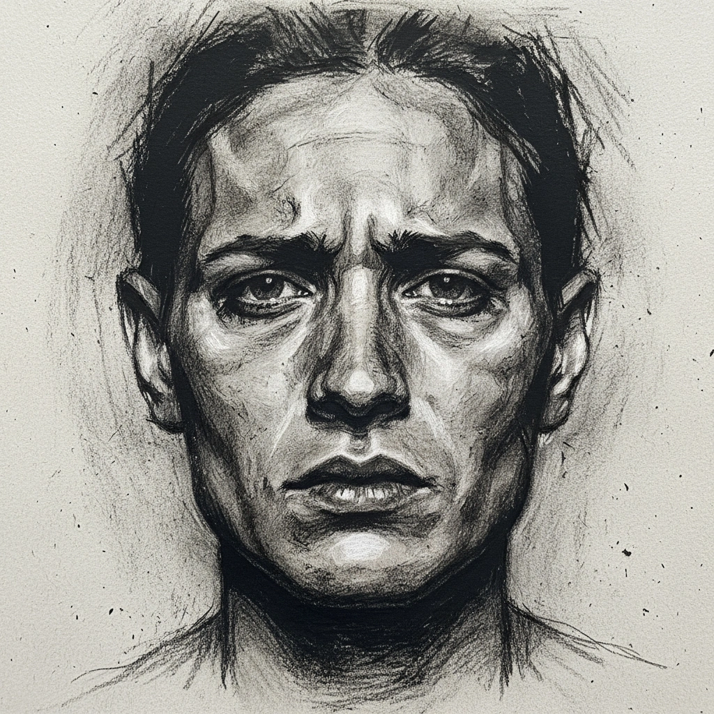 Rough charcoal drawing